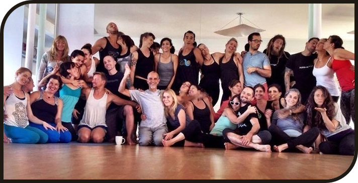 Garden of Alice team members in athletic clothes smiling and posing to the camera