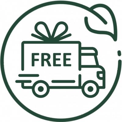 An icon of a truck with free shipping
